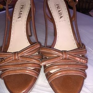 Prada heels available in brown and black
